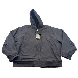 NEW Walls Insulated Hooded Duck Jacket Mens 3XL Heavyweight Black Canvas Winter